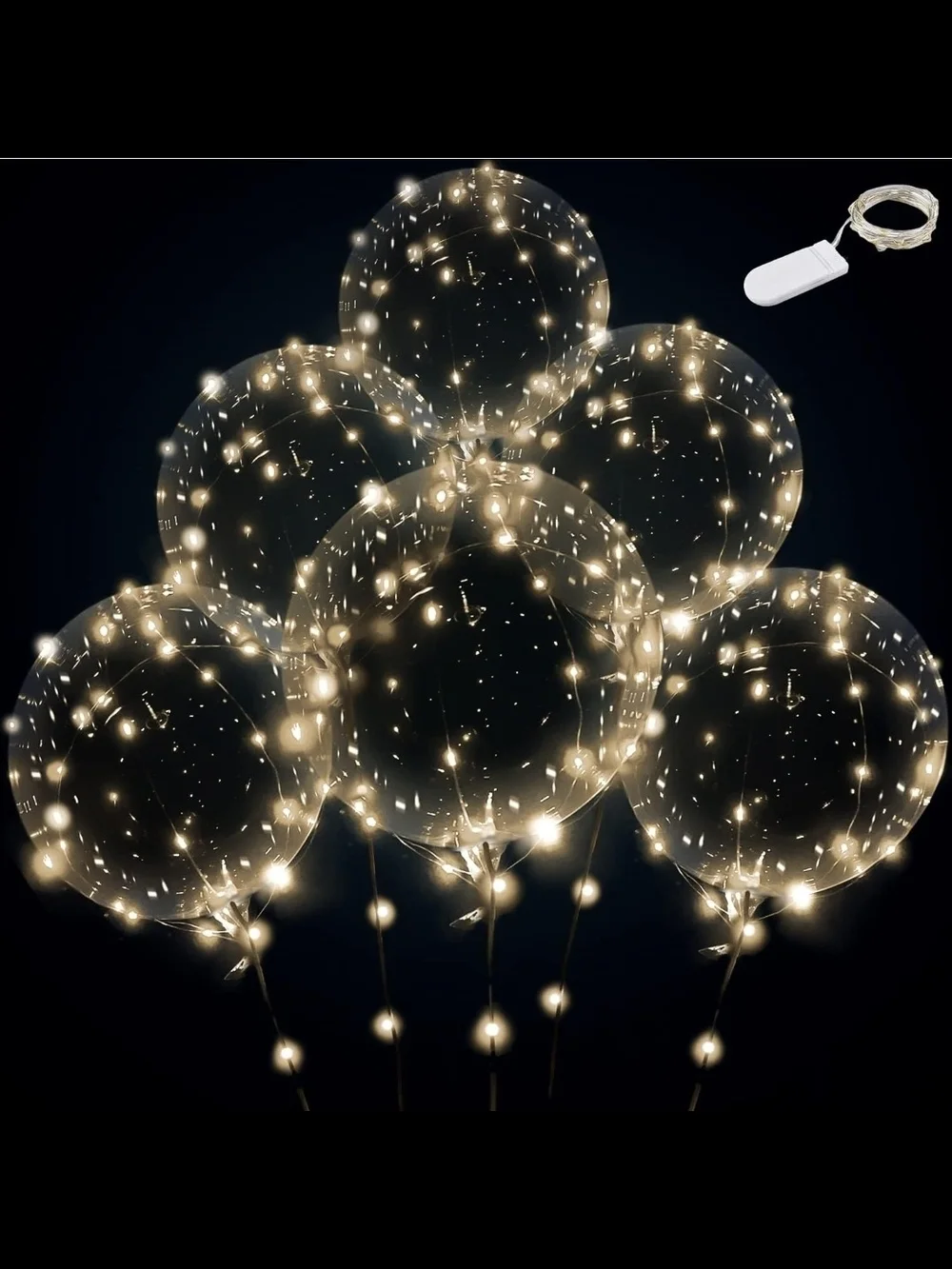 Clear Star LED Bubble Balloons - Pack of 12